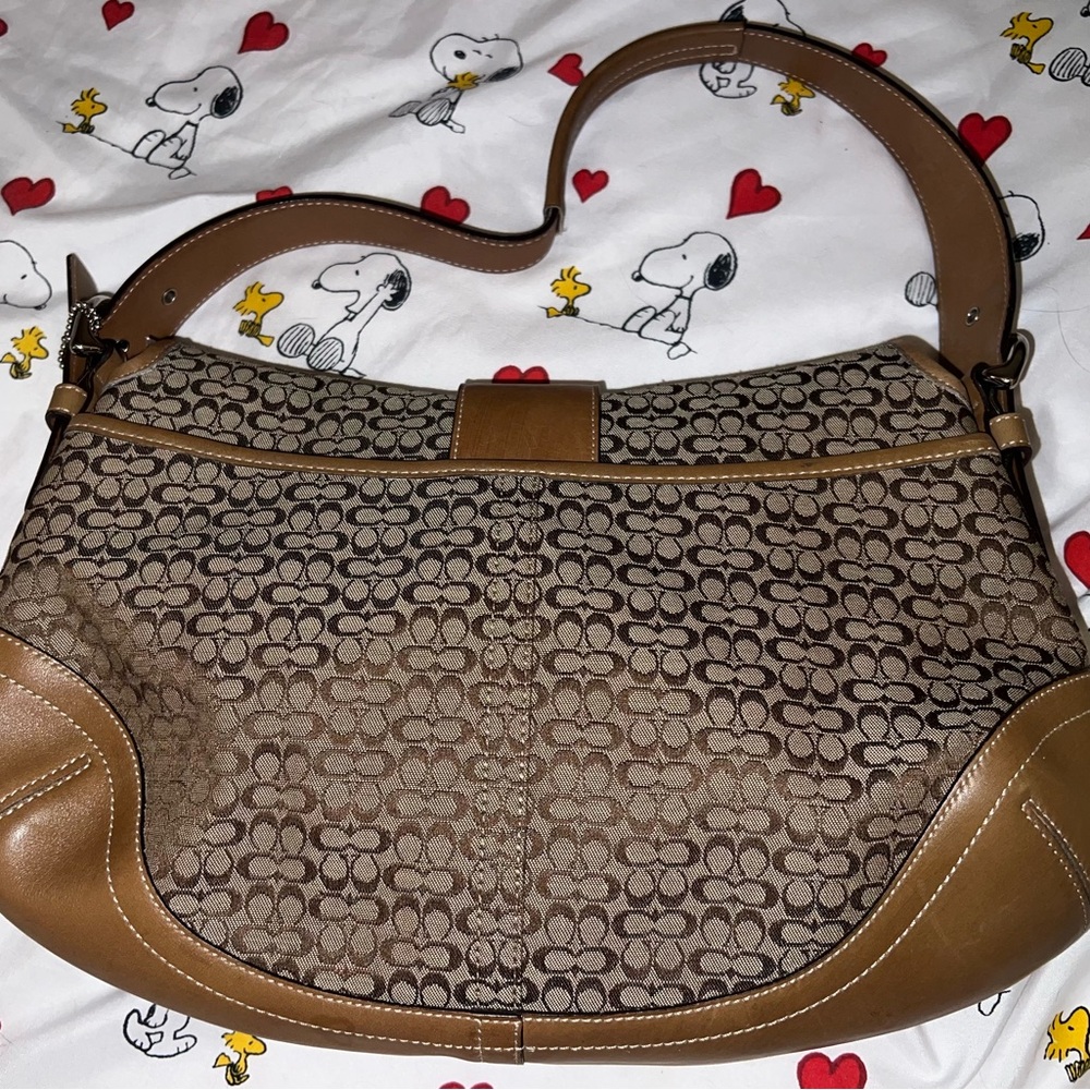 Coach SoHo Brown Signature Medium Shoulder Bag Made in Turkey Y2K EUC 🤎VINTAGE - Picture 14 of 16